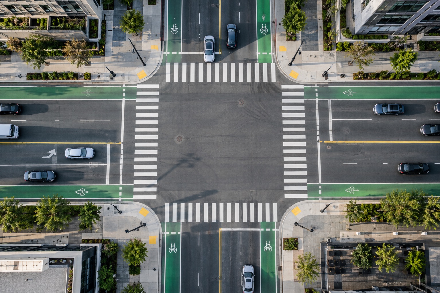 Road marking use context illustration